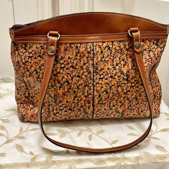 Patricia Nash Handbags - Patricia Nash Poppy Mini Bloom Wild Flower Floral Boho Leather Tote Shoulder Bag